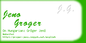 jeno groger business card